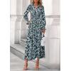 imagePRETTYGARDEN Womens Floral Maxi Dress 2025 Fall Long Sleeve V Neck Casual A Line Long Flowy Boho Party DressesFloral Blue Yellow