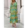 imagePRETTYGARDEN Womens Floral Maxi Dress 2025 Fall Long Sleeve V Neck Casual A Line Long Flowy Boho Party DressesFloral Green