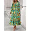 imagePRETTYGARDEN Womens Floral Maxi Dress 2025 Fall Long Sleeve V Neck Casual A Line Long Flowy Boho Party DressesFloral Green