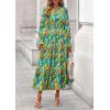 imagePRETTYGARDEN Womens Floral Maxi Dress 2025 Fall Long Sleeve V Neck Casual A Line Long Flowy Boho Party DressesFloral Green