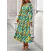 imagePRETTYGARDEN Womens Floral Maxi Dress 2025 Fall Long Sleeve V Neck Casual A Line Long Flowy Boho Party DressesFloral Green
