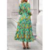 imagePRETTYGARDEN Womens Floral Maxi Dress 2025 Fall Long Sleeve V Neck Casual A Line Long Flowy Boho Party DressesFloral Green