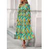 imagePRETTYGARDEN Womens Floral Maxi Dress 2025 Fall Long Sleeve V Neck Casual A Line Long Flowy Boho Party DressesFloral Green
