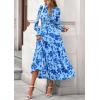imagePRETTYGARDEN Womens Floral Maxi Dress 2025 Fall Long Sleeve V Neck Casual A Line Long Flowy Boho Party DressesFloral Light Blue