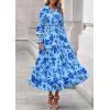 imagePRETTYGARDEN Womens Floral Maxi Dress 2025 Fall Long Sleeve V Neck Casual A Line Long Flowy Boho Party DressesFloral Light Blue