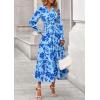 imagePRETTYGARDEN Womens Floral Maxi Dress 2025 Fall Long Sleeve V Neck Casual A Line Long Flowy Boho Party DressesFloral Light Blue