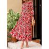 imagePRETTYGARDEN Womens Floral Maxi Dress 2025 Fall Long Sleeve V Neck Casual A Line Long Flowy Boho Party DressesFloral Orange Pink Red