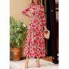 imagePRETTYGARDEN Womens Floral Maxi Dress 2025 Fall Long Sleeve V Neck Casual A Line Long Flowy Boho Party DressesFloral Orange Pink Red