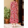 imagePRETTYGARDEN Womens Floral Maxi Dress 2025 Fall Long Sleeve V Neck Casual A Line Long Flowy Boho Party DressesFloral Orange Pink Red