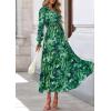 imagePRETTYGARDEN Womens Floral Maxi Dress 2025 Fall Long Sleeve V Neck Casual A Line Long Flowy Boho Party DressesGreen