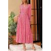 imagePRETTYGARDEN Womens Floral Maxi Dress 2025 Fall Long Sleeve V Neck Casual A Line Long Flowy Boho Party DressesPlaid Pink