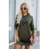 imagePRETTYGARDEN Womens Hooded Sweatshirt Fall Fashion Drawstring Lightweight Long Sleeve Pullover Hoodie DressArmy Green