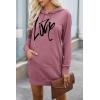 imagePRETTYGARDEN Womens Hooded Sweatshirt Fall Fashion Drawstring Lightweight Long Sleeve Pullover Hoodie DressBean Paste Pink