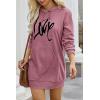 imagePRETTYGARDEN Womens Hooded Sweatshirt Fall Fashion Drawstring Lightweight Long Sleeve Pullover Hoodie DressBean Paste Pink
