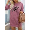imagePRETTYGARDEN Womens Hooded Sweatshirt Fall Fashion Drawstring Lightweight Long Sleeve Pullover Hoodie DressBean Paste Pink