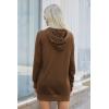 imagePRETTYGARDEN Womens Hooded Sweatshirt Fall Fashion Drawstring Lightweight Long Sleeve Pullover Hoodie DressBrown