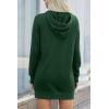 imagePRETTYGARDEN Womens Hooded Sweatshirt Fall Fashion Drawstring Lightweight Long Sleeve Pullover Hoodie DressDark Green