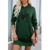 imagePRETTYGARDEN Womens Hooded Sweatshirt Fall Fashion Drawstring Lightweight Long Sleeve Pullover Hoodie DressDark Green