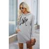 imagePRETTYGARDEN Womens Hooded Sweatshirt Fall Fashion Drawstring Lightweight Long Sleeve Pullover Hoodie DressGrey