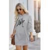 imagePRETTYGARDEN Womens Hooded Sweatshirt Fall Fashion Drawstring Lightweight Long Sleeve Pullover Hoodie DressGrey