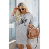 imagePRETTYGARDEN Womens Hooded Sweatshirt Fall Fashion Drawstring Lightweight Long Sleeve Pullover Hoodie DressGrey