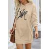 imagePRETTYGARDEN Womens Hooded Sweatshirt Fall Fashion Drawstring Lightweight Long Sleeve Pullover Hoodie DressLight Apricot