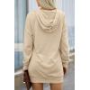 imagePRETTYGARDEN Womens Hooded Sweatshirt Fall Fashion Drawstring Lightweight Long Sleeve Pullover Hoodie DressLight Apricot