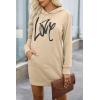 imagePRETTYGARDEN Womens Hooded Sweatshirt Fall Fashion Drawstring Lightweight Long Sleeve Pullover Hoodie DressLight Apricot