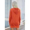 imagePRETTYGARDEN Womens Hooded Sweatshirt Fall Fashion Drawstring Lightweight Long Sleeve Pullover Hoodie DressOrange