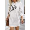 imagePRETTYGARDEN Womens Hooded Sweatshirt Fall Fashion Drawstring Lightweight Long Sleeve Pullover Hoodie DressWhite