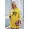imagePRETTYGARDEN Womens Hooded Sweatshirt Fall Fashion Drawstring Lightweight Long Sleeve Pullover Hoodie DressYellow
