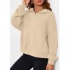 imagePRETTYGARDEN Womens Hoodies Cropped Fleece Sweatshirts 2025 Fall Fashion Quarter Zip Pullover Long Sleeve Tops Winter ClothesApricot
