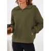 imagePRETTYGARDEN Womens Hoodies Cropped Fleece Sweatshirts 2025 Fall Fashion Quarter Zip Pullover Long Sleeve Tops Winter ClothesArmy Green