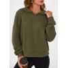 imagePRETTYGARDEN Womens Hoodies Cropped Fleece Sweatshirts 2025 Fall Fashion Quarter Zip Pullover Long Sleeve Tops Winter ClothesArmy Green