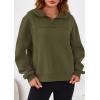 imagePRETTYGARDEN Womens Hoodies Cropped Fleece Sweatshirts 2025 Fall Fashion Quarter Zip Pullover Long Sleeve Tops Winter ClothesArmy Green