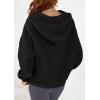 imagePRETTYGARDEN Womens Hoodies Cropped Fleece Sweatshirts 2025 Fall Fashion Quarter Zip Pullover Long Sleeve Tops Winter ClothesBlack