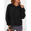 imagePRETTYGARDEN Womens Hoodies Cropped Fleece Sweatshirts 2025 Fall Fashion Quarter Zip Pullover Long Sleeve Tops Winter ClothesBlack