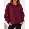 imagePRETTYGARDEN Womens Hoodies Cropped Fleece Sweatshirts 2025 Fall Fashion Quarter Zip Pullover Long Sleeve Tops Winter ClothesBurgundy