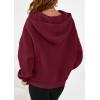 imagePRETTYGARDEN Womens Hoodies Cropped Fleece Sweatshirts 2025 Fall Fashion Quarter Zip Pullover Long Sleeve Tops Winter ClothesBurgundy