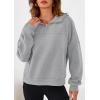 imagePRETTYGARDEN Womens Hoodies Cropped Fleece Sweatshirts 2025 Fall Fashion Quarter Zip Pullover Long Sleeve Tops Winter ClothesGrey