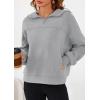 imagePRETTYGARDEN Womens Hoodies Cropped Fleece Sweatshirts 2025 Fall Fashion Quarter Zip Pullover Long Sleeve Tops Winter ClothesGrey