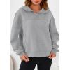 imagePRETTYGARDEN Womens Hoodies Cropped Fleece Sweatshirts 2025 Fall Fashion Quarter Zip Pullover Long Sleeve Tops Winter ClothesGrey