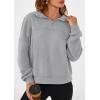imagePRETTYGARDEN Womens Hoodies Cropped Fleece Sweatshirts 2025 Fall Fashion Quarter Zip Pullover Long Sleeve Tops Winter ClothesGrey