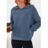 imagePRETTYGARDEN Womens Hoodies Cropped Fleece Sweatshirts 2025 Fall Fashion Quarter Zip Pullover Long Sleeve Tops Winter ClothesGrey Blue