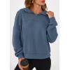 imagePRETTYGARDEN Womens Hoodies Cropped Fleece Sweatshirts 2025 Fall Fashion Quarter Zip Pullover Long Sleeve Tops Winter ClothesGrey Blue