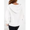 imagePRETTYGARDEN Womens Hoodies Cropped Fleece Sweatshirts 2025 Fall Fashion Quarter Zip Pullover Long Sleeve Tops Winter ClothesWhite