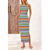 imagePRETTYGARDEN Womens Maxi Tank Spring Dress Sleeveless Crew Neck Striped Side Slit Casual Long Bodycon DressesGreen