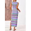 imagePRETTYGARDEN Womens Maxi Tank Spring Dress Sleeveless Crew Neck Striped Side Slit Casual Long Bodycon DressesLight Blue