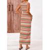 imagePRETTYGARDEN Womens Maxi Tank Spring Dress Sleeveless Crew Neck Striped Side Slit Casual Long Bodycon DressesPink
