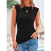 imagePRETTYGARDEN Womens Ribbed Tank Tops 2025 Summer Cap Sleeve Slim Fitted Knit Basic Casual Tee Shirts Trendy Fashion ClothesBlack